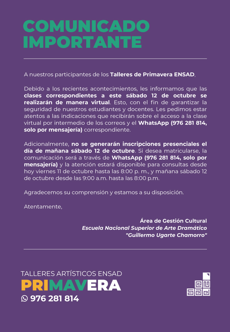 2024.10.11 Comunicado Talleres Primavera