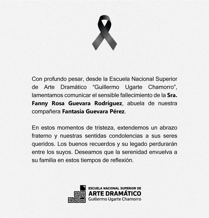 Comunicado Condolencias Fantasía Guevara