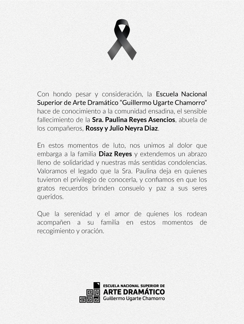 Comunicado Condolencias Paulina Reyes